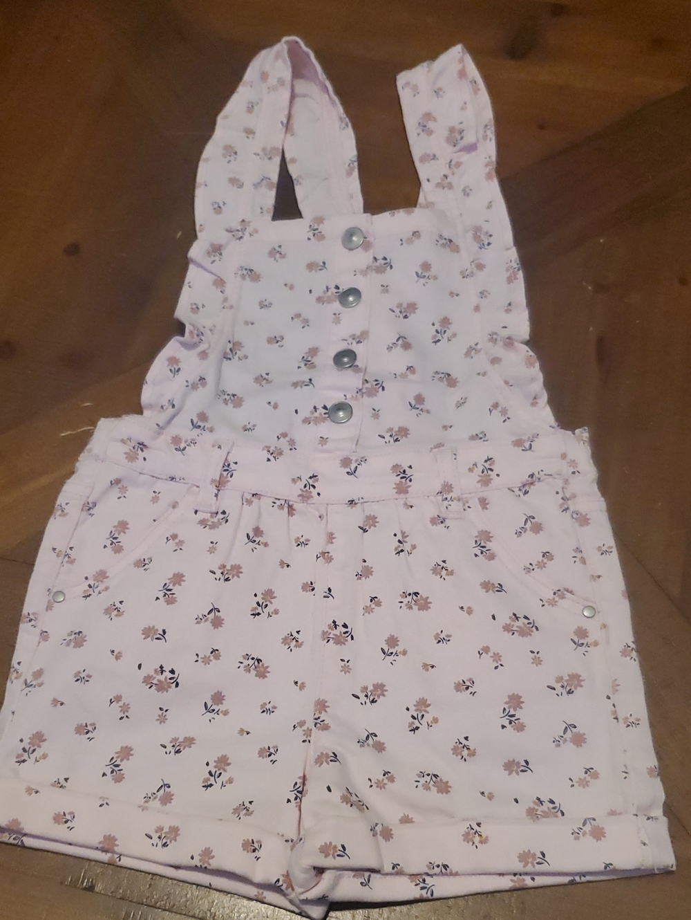 wonder nation Light Pink Floral Overall Shorts